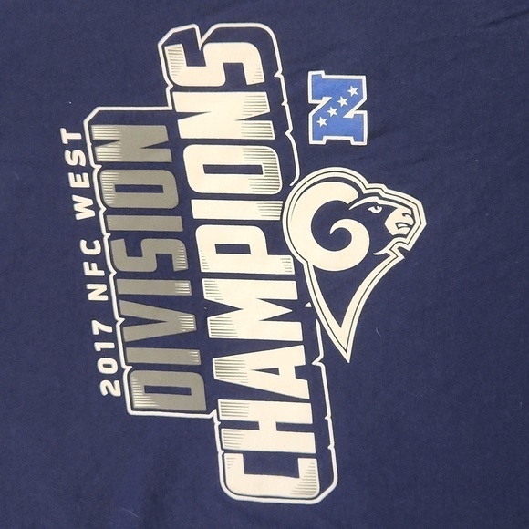 3/$20 Fanatics NFL Pro Line LA Rams 2017 Division Champs T-shirt - Picture 2 of 4